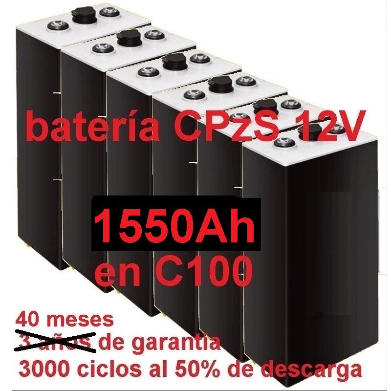 519 BATERÍA SOLAR 12V OPZS 1550 AH - 6 ELEMENTOS 2V OPACOS