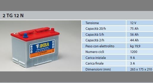 758 Batería tubular 12 V - 75 Ah / NBA 2 TG 12 N
