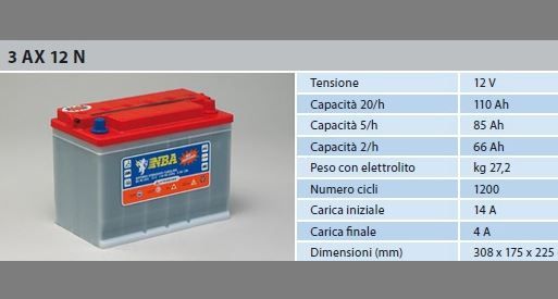 762 Batería tubular 12 V - 110 Ah / NBA 3 AX 12 N