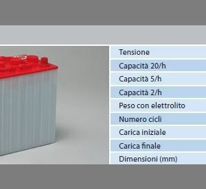 Batería tubular 8 V - 210 Ah / NBA 4 TU 8 E / 1200 ciclos