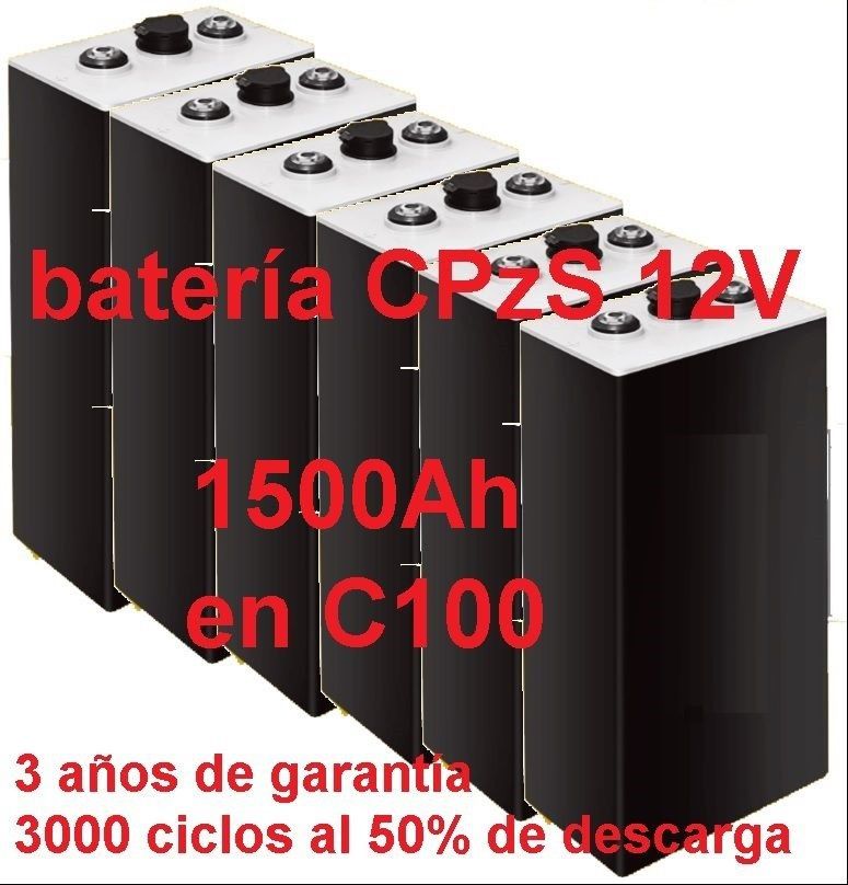 835 Batería solar 12v COPzS 1500Ah en C100 OPACAS