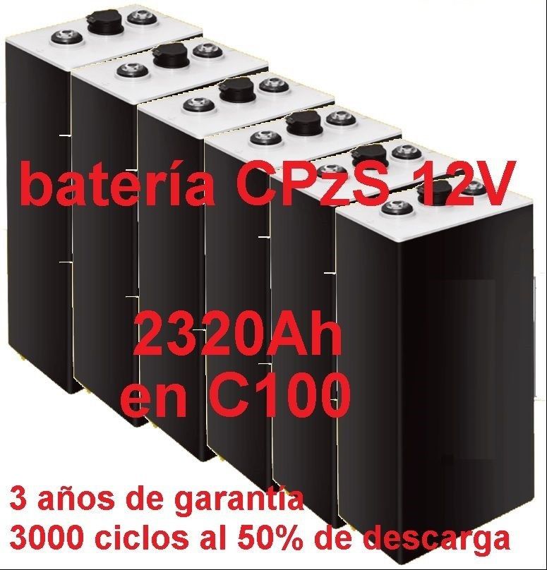 836 Batería solar 12v COPzS 2320Ah en C100 OPACAS