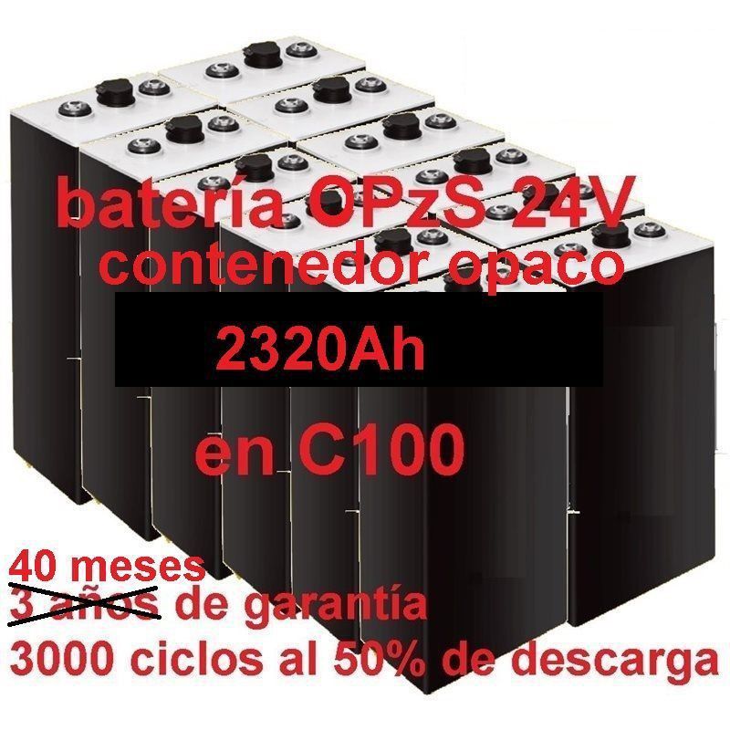 842 Batería solar 24v COPzS 2320Ah en C100 OPACAS