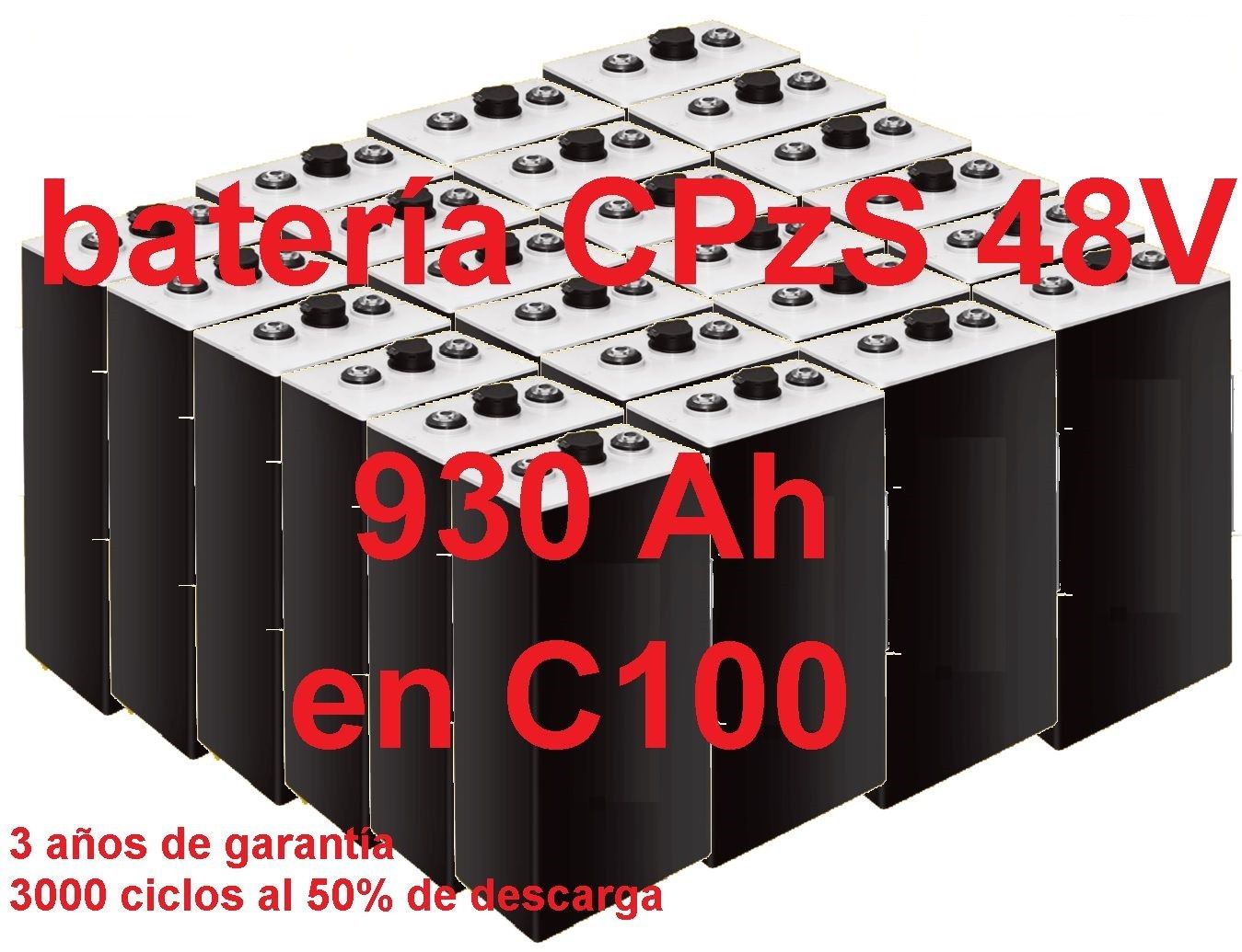 843 Batería solar 48v COPzS 930Ah en C100 OPACAS