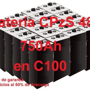 Batería solar 48v COPzS 750Ah en C100 OPACAS