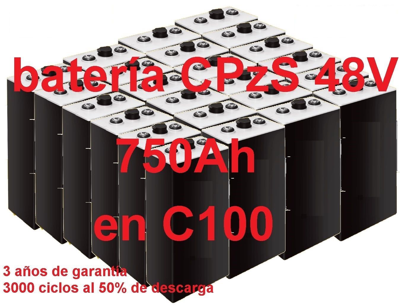 844 Batería solar 48v COPzS 750Ah en C100 OPACAS