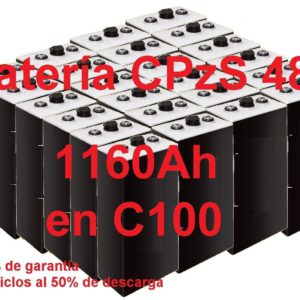 Batería solar 48v COPzS 1160Ah en C100 OPACAS