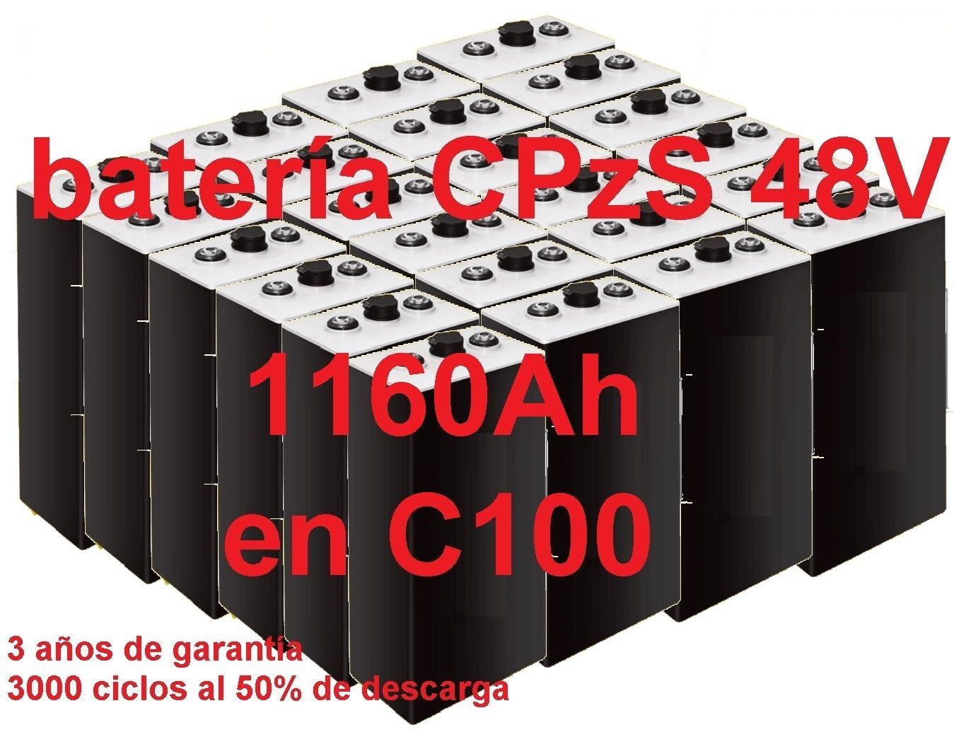 845 Batería solar 48v COPzS 1160Ah en C100 OPACAS
