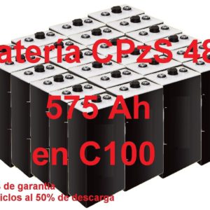 Batería solar 48v COPzS 575Ah en C100 OPACAS