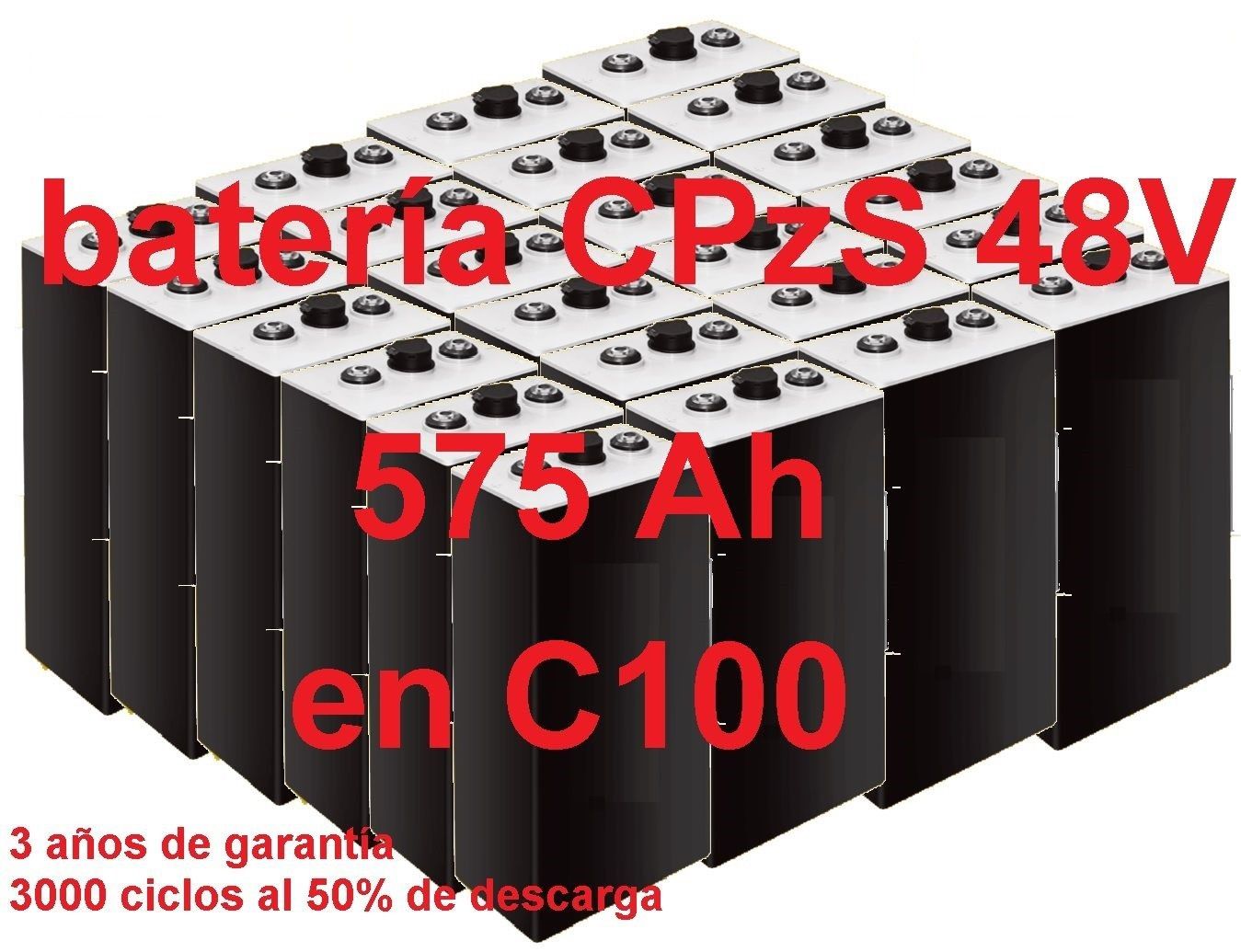 846 Batería solar 48v COPzS 575Ah en C100 OPACAS