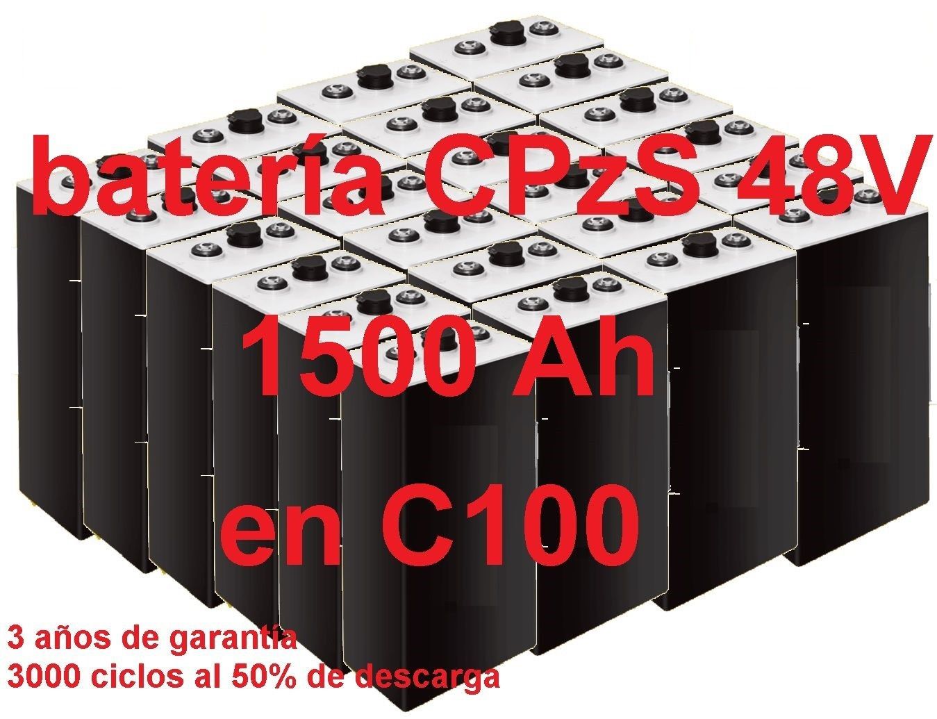 847 Batería solar 48v COPzS 1500Ah en C100 OPACAS