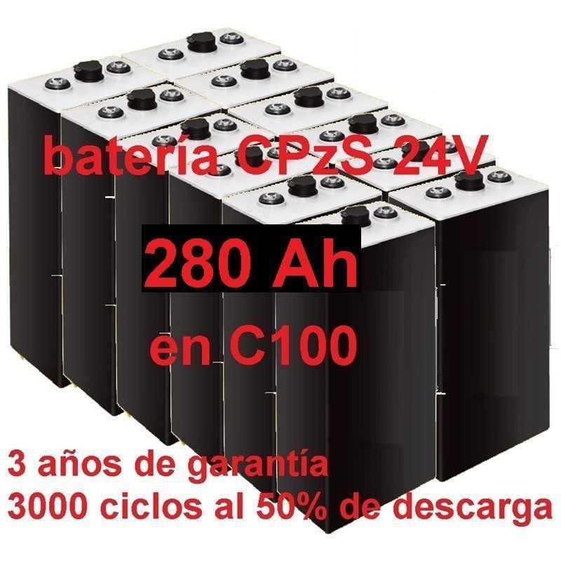 849 Batería solar 24v COPzS 280Ah en C100 OPACAS